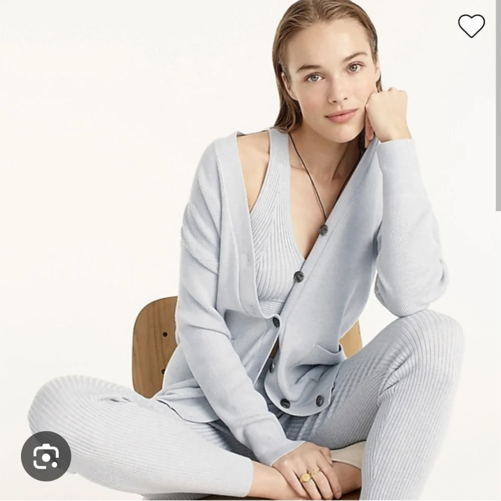 J.crew Ribbed Cardigan, Crop Top & Legging Set